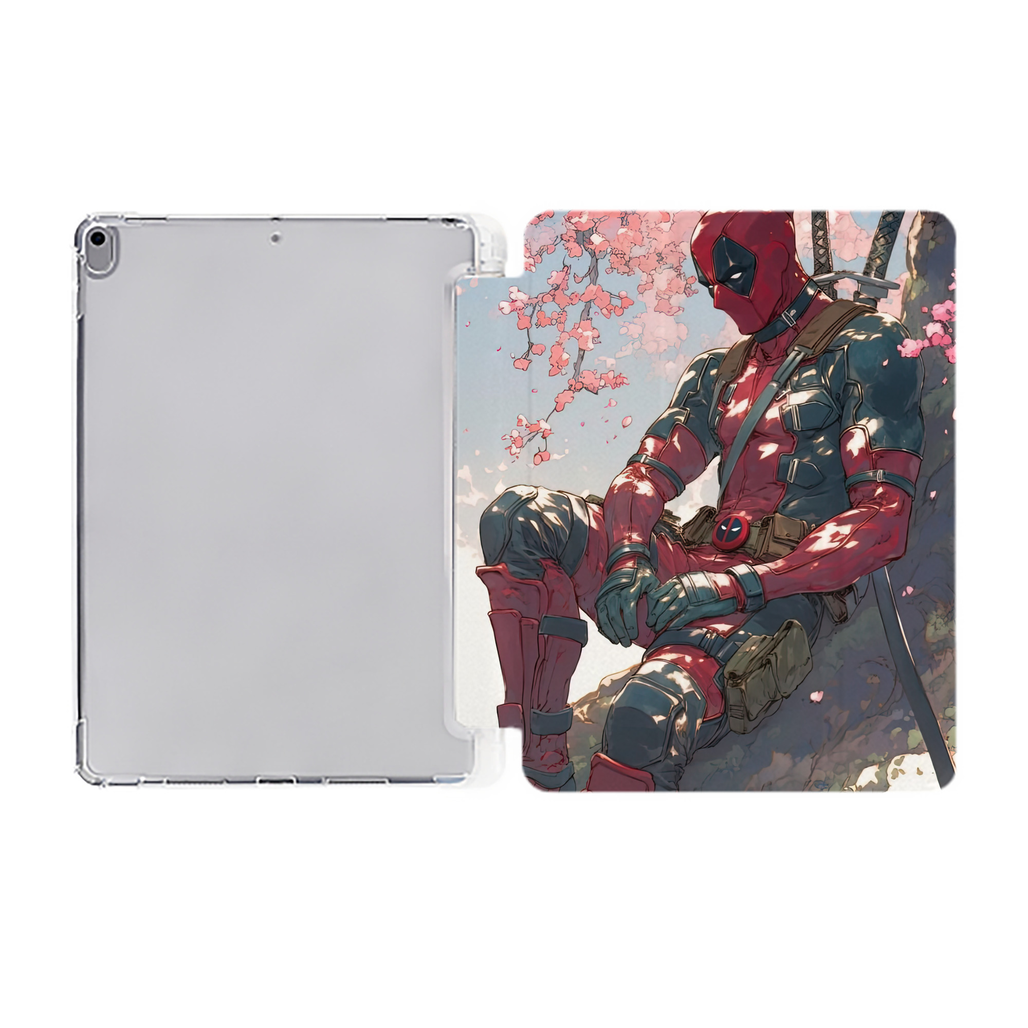 （画像用） Deadpool デッドプール IPad ケース ペン収納付き 三つ折りスタンド PUレザー×シリコン 対応機種9.5/10.5/10.9インチ